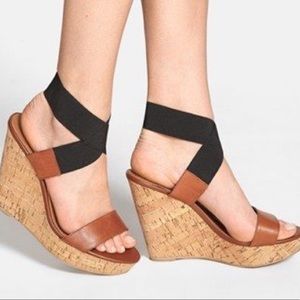 Steve Madden Brown and Black Roperr Wedges